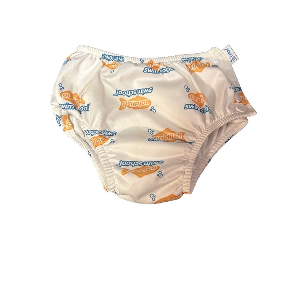 i play. UPF 50+ Swim Diaper - Toddler 3T - White Goldfish